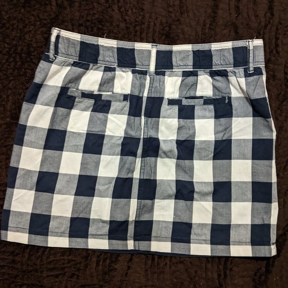 Taylor Vintage reversible skirt, black and white buffalo plaid, grey blue on rev - Picture 3 of 4